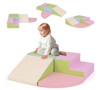 HOMFME Children's Motor Skills with 4 Blocks for Climbing and Crawling, Foam Motor Skills Modules in Various Shapes, for Children from 3 Years for Playroom (Green)