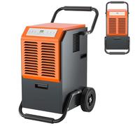 HOMFME Commercial Dehumidifier, Portable Compressor Dehumidifier with 24H Timer, Auto Defrost, Memory Restart, Industrial Building Dryer for Basement Warehouse (Orange, 63L/Day, 44 x 51 x 79cm)