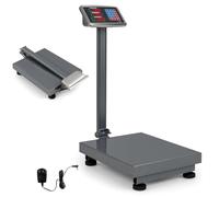 HOMFME Commercial Digital Electronic Computing Platform Scale, 300KG/661LBS Folding Postal Scales with LB/KG, LED Display & AC/DC Power, Heavy Duty Industrial Scale for Parcel Weighing (Silver)