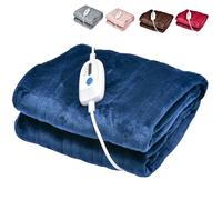 HOMFME Electric Heated Throw Blanket, Machine Washable Heated Blanket with 4 Heating Levels, 8 Hours Auto Off and Overheat Protection, Soft Flannel Electric Bed Under Blanket (Blue)