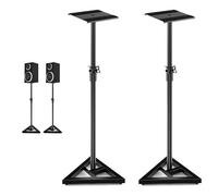 HOMFME Floor Speaker Stands Pair, 97-157CM/38-62 Inch Height Adjustable | Studio Monitors Tripod Pairs with Non-slip Padding Stickers & Safety Pin, Heavy Duty Metal Satellite Bookshelf Speaker Stand