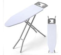 HOMFME Foldable Ironing Board, Collapsible Iron Board with 7 Levels Adjustable Heights, X Iron Board, Extra Cotton Cove, Safety Lock and Non-Slip Foot Pads, Folding Ironing Table (White, 120 x 38 cm)