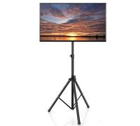 HOMFME Folding Tripod TV Stand, Height and Angle Adjustable Metal Floor TV Stand, Universal TV Display Pedestal Stand for 21-47 Inch LCD LED OLED Screens, 35 KG Weight Capacity