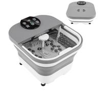 HOMFME Foot Spa Bath Massager, Collapsible Bath With Heater, Shower, Timer, Adjustable Temperature, 30 Massage Rollers, Pedicure Electric Soaking Tub for Home (Grey)