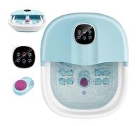 HOMFME Foot Spa Massager, Foldable Electric Pedicure Footbath with Heater Bubbles, Timer, 8 Massage Rollers, Remote Control, Portable Foot Soaker Tub for Tired Feet (Blue)