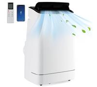 HOMFME Mobile Air Conditioner, 4 in 1 Portable Air Conditioning Unit with 3 Speeds, WiFi Smart APP, 24H Timer, Remote Control, Digital Display, Air Cooling Fan Mobile AC Unit for Home Office Garage