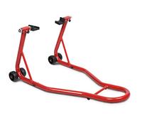 HOMFME Motorcycle Paddock Stand, Heavy Duty Rear Wheel Stand with Wheels, 14-20cm Adjustable Width, Metal Motorbike Lift Stand for Garage Repair Shop (Red)