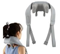 HOMFME Neck Shoulder Massager for Neck Pain, Deep Tissue 4D Kneading Shiatsu Massage Machine with Heat, Cordless Back Leg Waist Massager Pillow for Men and Women (Grey)