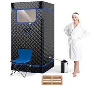 HOMFME Portable Sauna Tent, Full Body Steam Sauna with 3L Steamer Generator, Remote Control, Folding Chair, Personal Home Sauna Box Pod for Therapy Slimming Detox (Black)