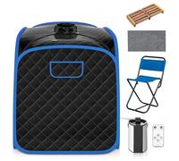 HOMFME Portable Steam Sauna Tent, Folding Personal Full Body Spa Steam Pot with 9-Gear Adjustable Temperature & Timer, Remote Control, Chair, Home Saunas Spa for Relaxing Body Therapy Slimming (Black)