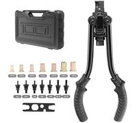 HOMFME Rivet Tool Kits, 13 Inch Heavy Duty Rivet Nut Tool with 70 PCS Rivet Nuts, M3 M4 M5 M6 M8 M10 M12 Metric 7 Mandrels, Carrying Case, Professional Rivet Gun Hand Riveter Pliers Set for Metal Wood