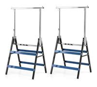 HOMFME Set of 2 Adjustable Telescopic Builders Trestle (Blue) | Adjustable DIY Carpentry Work Bench and Telescopic Saw Horses Trestle for Table Saw Outfeed Woodworking