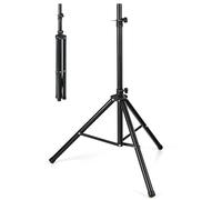 HOMFME Speaker Stand, 5-Position Height Adjustable Universal Floor Speaker Tripod Stand with 35mm Compatible Insert and Safety Latch, Heavy Duty Metal Studio Monitor Stands, 122-186cm, 50kg Load
