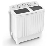 HOMFME Twin Tub Washing Machine, 8KG Portable Washer and Spin Dryer Combo with Timing Function & Drain Hose, Compact Laundry Wash Machine Mini Washers for Home Dorms Apartment RVs (Grey)