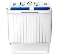 HOMFME Twin Tub Washing Machine, 8KG Portable Washer and Spin Dryer Combo with Timing Function & Drain Hose, Compact Laundry Wash Machine Mini Washers for Home Dorms Apartment RVs