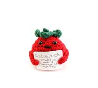 HOMFREEY Crocheted Tomatoes with Encouraging Words Cards on Them, Mini Funny Creative Craft Suitable for Friends to Get Together to Decorate Birthday Anniversary Encouraging Gifts (Small Tomatoes)