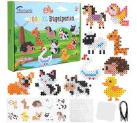 Homgaty 10MM Fuse Beads Kit,1000 PCS XL Iron Beads for Creative Children Ages 3+ Patterns and Ironing Paper, DIY Art Craft Toys Max Water Bead (Animal)