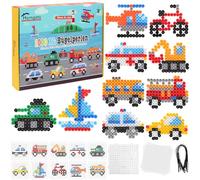 Homgaty 10MM Fuse Beads Kit,1000 PCS XL Iron Beads for Creative Children Ages 3+ Patterns and Ironing Paper, DIY Art Craft Toys Max Water Bead (Traffic)
