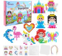 Homgaty 10MM Fuse Beads Kit,1000 PCS XL Iron Beads for Creative Children Ages 3+ Patterns and Ironing Paper, DIY Art Craft Toys Max Water Bead (Princess & Castles)