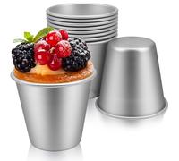 Homgaty 10PCS 200ML Pudding Dariole Moulds Nonstick Aluminium Baking Moulds