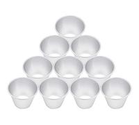 Homgaty 10pcs Pudding Moulds, Nonstick Muffin Tin Dariole Moulds Aluminium Egg Tart Mold Cups Basins for Desserts DIY Baking (2.9 x 1.8 x 2.2Inch)