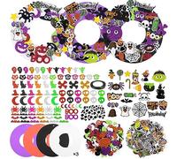 Homgaty 12Pack Halloween Wreath DIY Kit, Halloween Craft Decorations with Pumpkin Owl Ghost Witch Bat Stickers, Seasonal Holiday Craft Activity for Adults Men Women