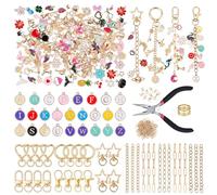 Homgaty 323Pcs Keychain Making Kit DIY Charm Keyring Set with Key Ring Hoop
