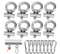 Homgaty 8 Pcs Awning Rail Stoppers 6mm, Carabiner Hooks 304 Stainless Steel,Caravan Rail Hooks with 8 Pcs carabiner for Caravan Motorhome Campervan Camping Tent