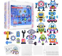 Homgaty Fuse Beads Kit, 5000 PCS Robot Iron Beads Crafting Melting Beads Set for Craft Enthusiasts, 17 Styles Patterns Beads Pegboards, Tweezers, Ironing Paper, Chain Accessories for DIY Craft Making