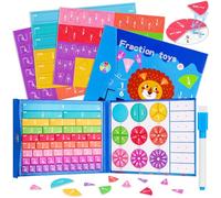 Homgaty Magnetic Fraction Tiles & Circles with Activity Explorer Board, 103 Pieces Math Manipulatives for Elementary School, Fractions Resources for Children Learning