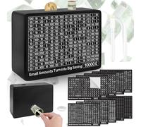 Homgaty Money Box Wooden,Savings Box Black kids Safe,Cash Saving Box for Notes with Counter,Money Counter for Kids Adults 500/800/1000/2000/3000/40000/5000/10000/DIY Target Stickers