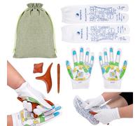 Homgaty Reflexology Socks with Massage Tool Kit - Complete Foot & Hand Massage Set for Dad, Ideal Birthday Presents, Wooden Acupuncture Pen, Reflexology Tools, Gloves & Bag, Ideal Massage Gifts