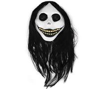 Homgaty Scary Halloween Mask for Adults, Realistic Horror Mask with Hair, Creepy Halloween Mask for Theme Party Cosplay (Style C)