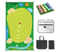 Homgaty Stick Golf Game Mats, 150 x 80cm Golf Game Set with Score Plate, Battle Royale Golf Chipping Game, Chip Sticky Golf Game, Golf Practice Mat Dartboard for Kid Adult Junior, Green, 80x150CM
