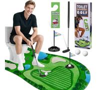 Homgaty Toilet Golf Game - Mini Golf Putting Mat Set with "Do Not Disturb" Sign,Retractable Putter, Balls & Hole,Funny Golf Gifts for Men, Joke Birthday Presents for Boyfriend