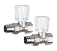 HOMGEN 15mm x 1/2 "Constant Temperature Radiator Valve Rust-Resistant and Chrome-Plated Brass Angled Radiator Valve (2 pcs)