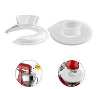 HOMGEN 2PCS Splatter Guard Covers for 4.5-5QT Tilt-Head KitchenAid | with Pouring Shield & Silicone Mixer Bowl Cover, Dishwasher Safe, Fit Stainless Steel, Glass and Ceramic Medium Bowl