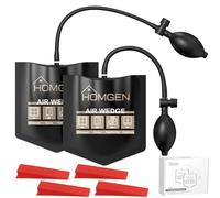 HOMGEN 2pcs Upgrade Air Bags for Lifting Door Up to 400LBS/200KG Loading Heavy Duty Air Wedge Up Bag Built-In PP Hard Sheet TPU Inflatable Wedge Pump Up Bag with 4 Plastic Wedges & Storage Bag
