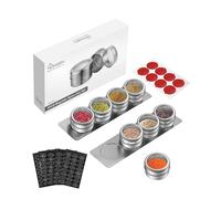 HOMGEN 8 Pack Stainless Steel Spice Jars Set - Magnetic Spice Containers 100ml/3.4oz for Fridge & BBQ