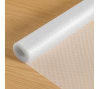 HOMGEN Drawer Liners - Washable 45cmx500cm Refrigerator Mats - Non-Adhesive Cabinet Liner - EVA Plastic Lining Book Shelves Mats - Waterproof & Oil-Proof Kitchen Cupboard Liner(Clear/Crossed Stripe)