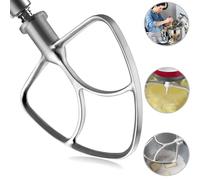 HOMGEN Stainless Steel Flex Edge Beater for 4.5/5 QT Tilt Head Kitchenaid | Dishwasher Safe, Easy to Attach, Metal Paddle Attachment for Kitchenaid K45SS, KSM75, KSM150, KSM152, KSM165,KSM100,KSM95 etc