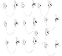HOMGEN Window Locks Child Safety 10 Pack Reliable Window Locks for Cats 18.5CM/7.3Inch Wire Long Window Opening Restrictor with Screws &Keys Baby Security Window Locks for UPVC Window