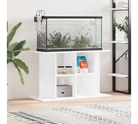 Homgoday Aquarium Stand Glossy White 100 x 40 x 60 cm Engineered Wood, Fish Tank Stand with 4 Compartments, Cabinet for Aquarium Base Cabinet Aquarium Table