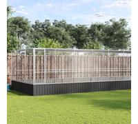Homgoday Aviary with Extension Steel Colour Silver 1140x307x212cm Feet and cages for birds