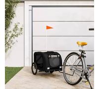 Homgoday Bike Trailer for Dogs Black Ox Fabric and Iron, Furniture for Home Indoor Outdoor Living Room Bedroom No