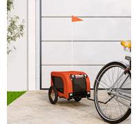 Homgoday Bike Trailer for Dogs Orange and Black Fabric Ox and Iron, Furniture for Home Indoor Outdoor Living Room Bedroom R