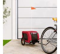 Homgoday Bike Trailer for Dogs Red and Black Fabric Ox and Iron, Home Furniture Indoor Outdoor Living Room Bedroom S
