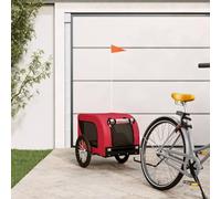 Homgoday Bike Trailer for Dogs Red and Black Fabric Ox and Iron, Home Furniture Indoor Outdoor Living Room Bedroom U