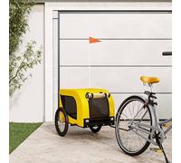 Homgoday Bike Trailer for Dogs Yellow and Black Fabric Ox and Iron, Home Furniture Indoor Outdoor Living Room Bedroom