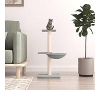Homgoday Cat Tree with Scratching Post in Light Grey Sisal 72 cm, Cat Play, Cat Toy, Scratching Post for Cats, Scratching Tree